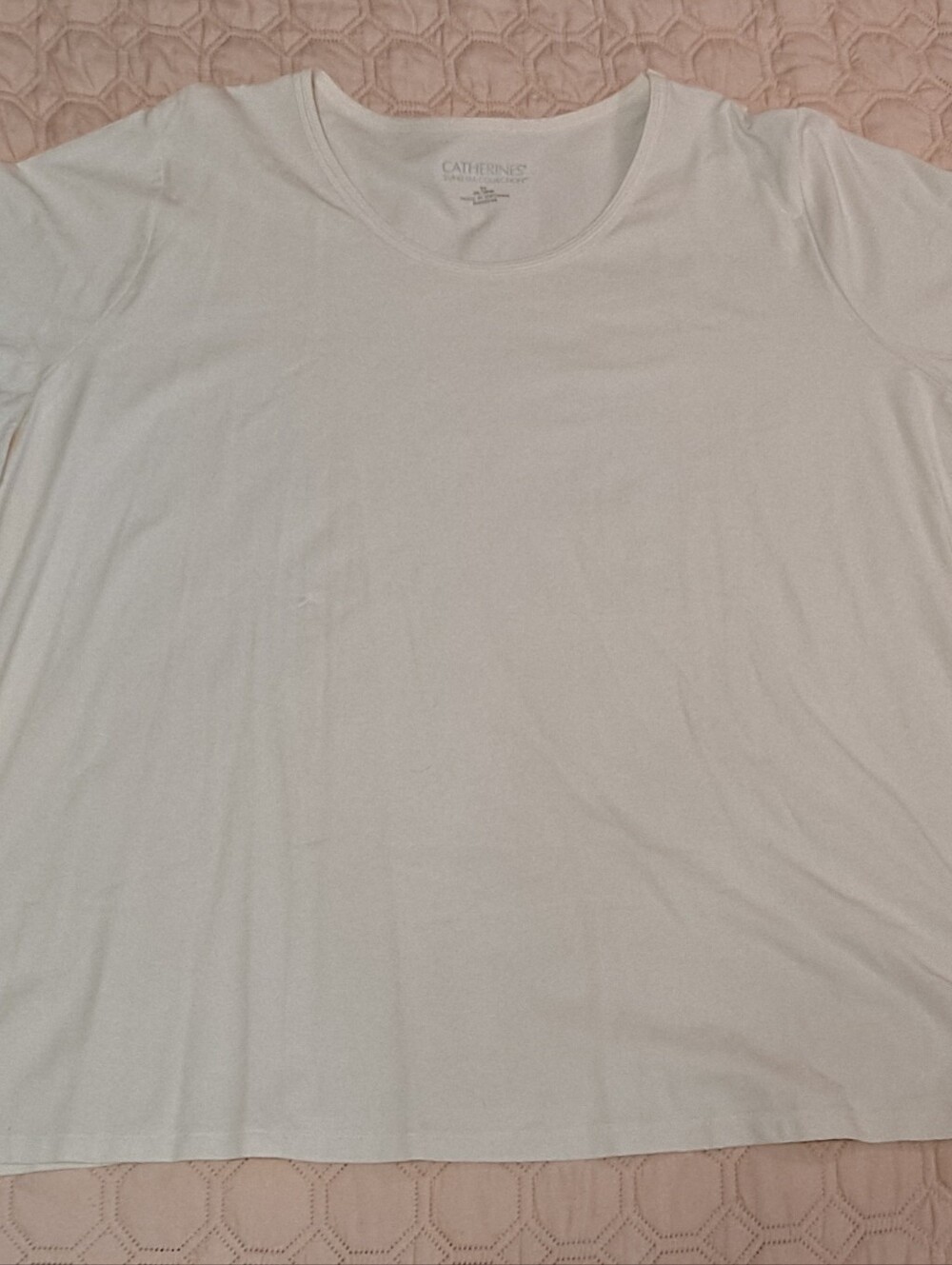 Catherines Suprema Collection Cream Short Sleeve Tee 3x